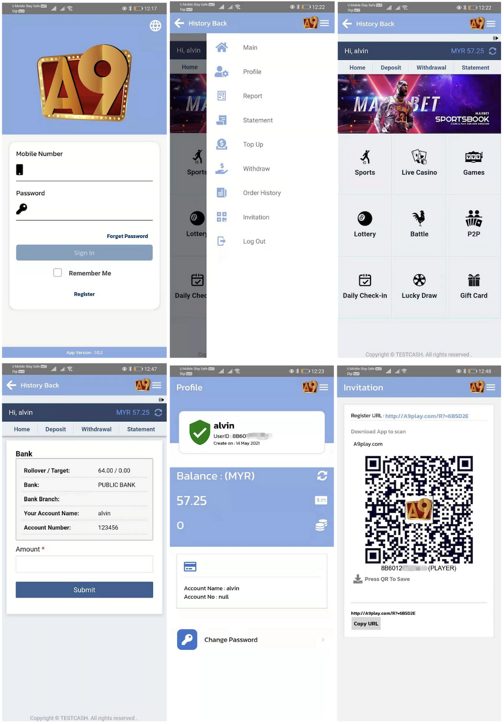 Antara Muka Log Masuk dan Papan Pemuka U9 Download